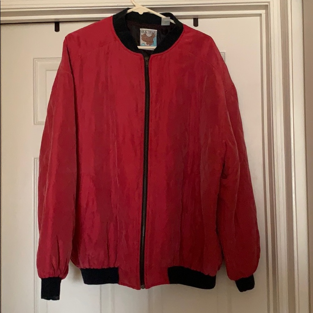 Red and Black Zip Up Jacket
